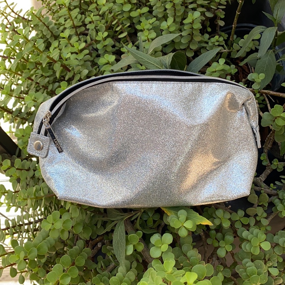 ☀️ Lancome Shimmery Silver Cosmetic Bag